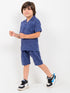 Royal Cruise Imported Cotton Short Set (Indigo Maze)